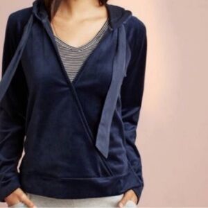Anthropologie Blue Velvet Hoodie